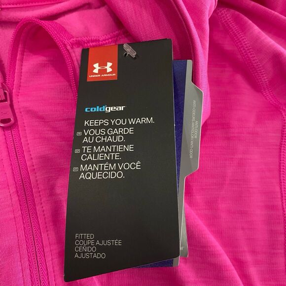 Under Armour Top Women’s Size L Color Pink ColdGear 1/2 Zipper Training Shirt - Picture 5 of 11